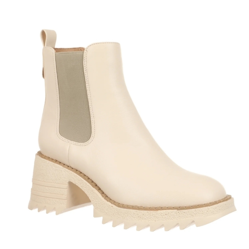 Sam & Libby Chelsea Boots | Heeled Vanilla Bean Chunky Tread | Size 7.5 - Picture 9 of 13